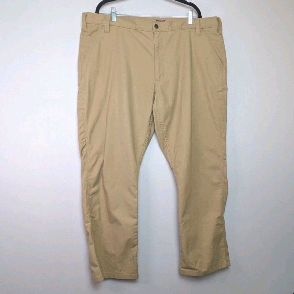 Carhartt Work Pants Mens 42x30 Rugged Flex Relaxed Fit Canvas Tan Khaki BN3109-M